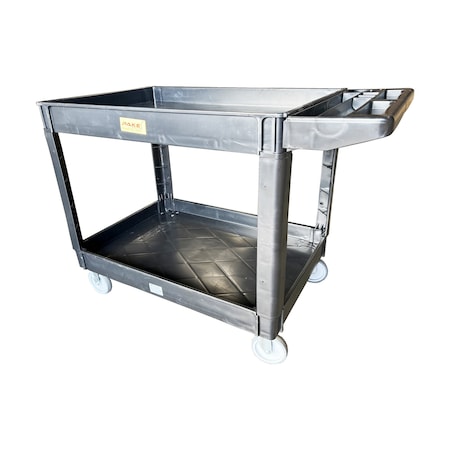 Pake Handling Tools Utility Cart, Plastic, 550 lb Load Capacity, 2 Shelves, 25.5" W, 45.5" H PAKPP16